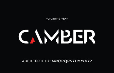 Design Modern abstract digital alphabet font. Minimal technology typography, Creative urban sport fashion futuristic font and with numbers. vector illustration.