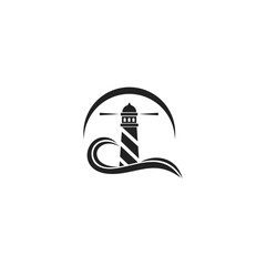 Lighthouse icon. Mercusuar tower icon, vector illustration