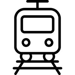 Clean vector outline of a train in minimal style