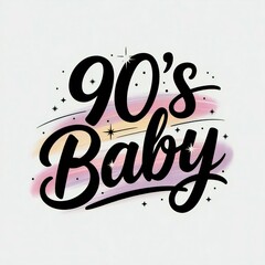 90s Baby Retro Typography Design Nostalgic Vintage Style Text Graphic Celebrating the Iconic 1990