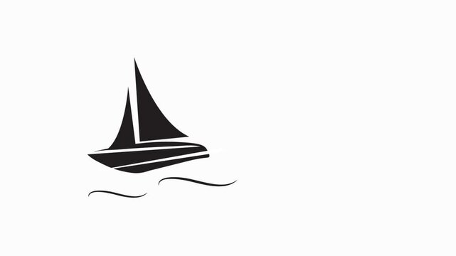 boat icon animation illustration 