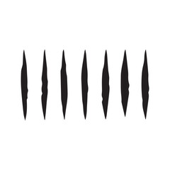 animal Claw scratches mark set. Cat tiger scratches paw shape. isolated on White background