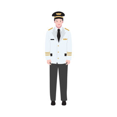 Profession Character pilot uniforms perfect for infographics and educational materials