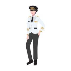 Profession Character woman pilot uniforms perfect for infographics and educational materials
