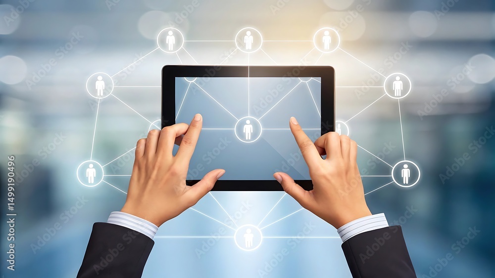 Aufkleber global networking connecting people through digital technology