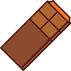 Flat Design Chocolate Candy Bar Vector With Clean Illustration