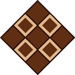 Modern Geometric Chocolate Tile Pattern Vector In Brown Tones