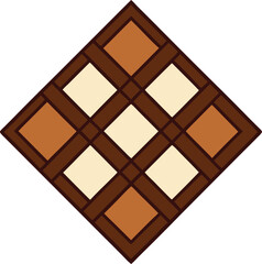 Flat Chocolate Square Pattern In Brown Geometric Style Vector Art