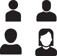  maan and women hade icon vactor set.