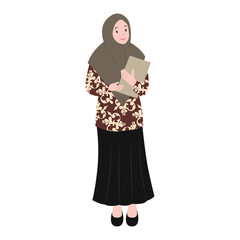 Fototapeta premium Profession Woman Character teacher perfect for infographics and educational materials