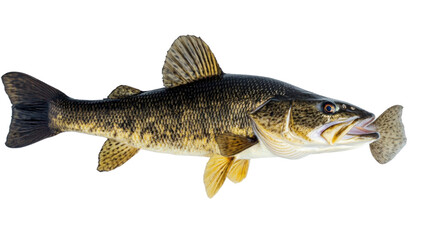 Naklejka premium Fishing concept big freshwater fish just take on white background