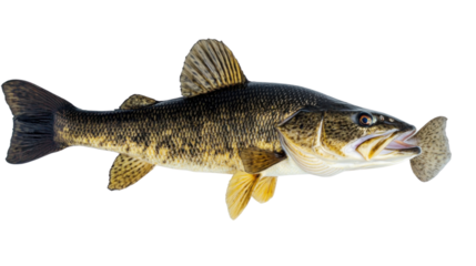 Fishing concept big freshwater fish just take on white background