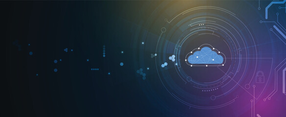 Cloud concept technology background and network security