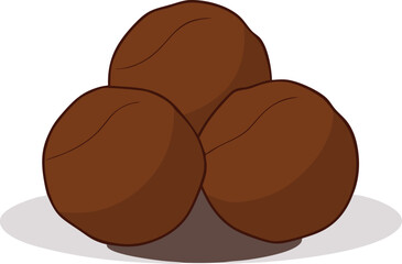 Stylish Chocolate Truffles Vector Graphic With Minimal Flat Design