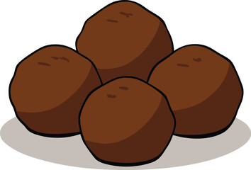 Clean Chocolate Truffle Arrangement With Modern Vector Design