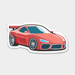 Red Sports Car Illustration Pixel Art