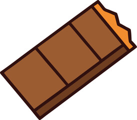 Modern Chocolate Bar Icon Vector With Simple Flat Design Look