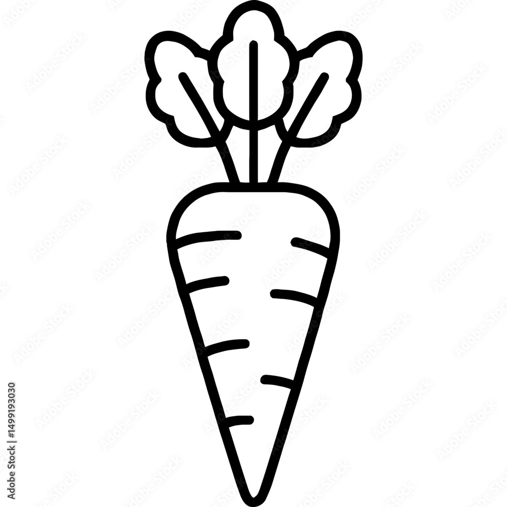 Poster minimalist parsnip outline icon