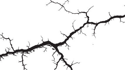 Vector grunge cracked texture. Black cracks isolated on white background. Abstract cracked texture .