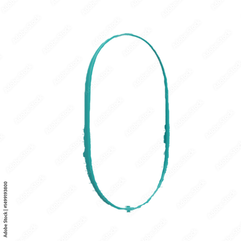Poster abstract teal liquid splashes forming a zero shape: a dynamic minimalist design element for branding