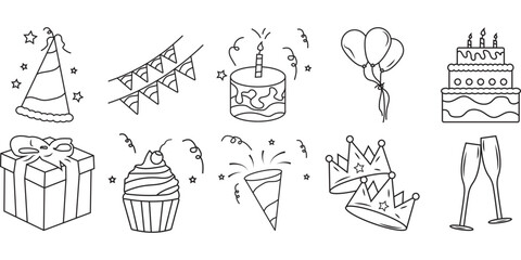 Hand Drawn Birthday Party Element