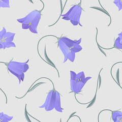 Non-directional seamless pattern with Bellflowers