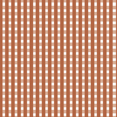 Vector Seamless Checkered Pattern in Rust Autumn Woodland Whimsical Neutral Forest Pattern