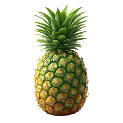 Fototapeta premium Ripe pineapple fruit isolated transparent background a vibrant tropical treat