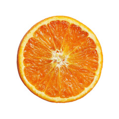 A vibrant juicy orange slice isolated on a transparent background perfect for healthy eating and citrus themes