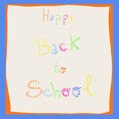 Colorful happy back to school text celebrating the joy of returning to education, perfect for greeting cards, posters, and social media