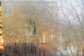 abstract background of water droplets on glass