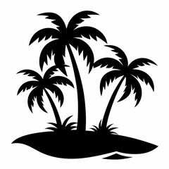 Fototapeta premium silhouette of palm trees