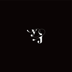 YJ letter monogram style and elegant concept organic hairline logo wedding typography initial