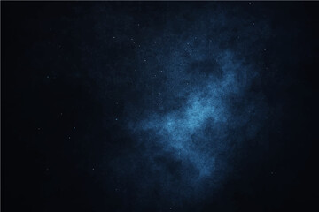 Abstract dark blue sky with light rays and a hint of smoke texture.