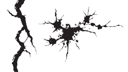 Vector grunge cracked texture. Black cracks isolated on white background. Abstract cracked texture .