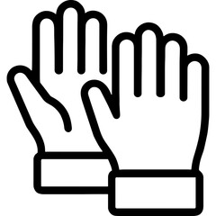 Obraz premium Minimalist outline icon of gloves in black and white