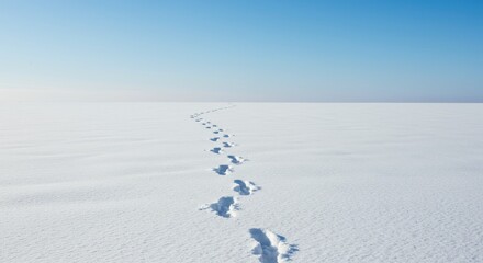 Footprints in the Snow A Serene Winter Landscape