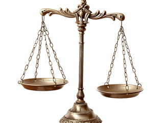 A classic metal balance scale with intricate details, representing justice and equality.