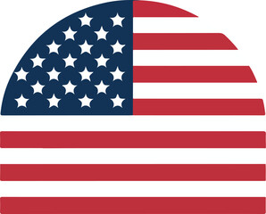 USA Flag Half-Circle Vector Icon 2