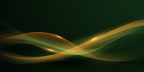 green abstract background design with elegant golden elements vector illustration