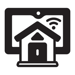 smart home glyph icon