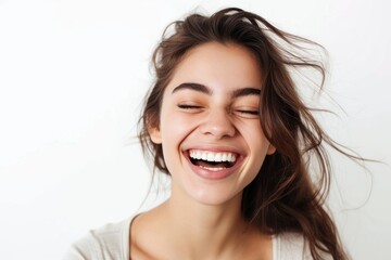 Plakat Woman laughing portrait smile.