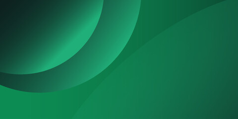 Modern green gradient poster background vector set. Minimalist style cover template with vibrant perspective 3D geometric prism shapes collection.
