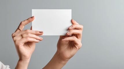 Obraz premium Woman Holding Blank Sign for Text Space