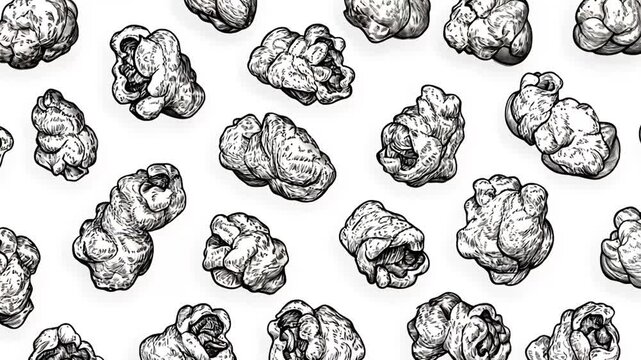 Hand-drawn popcorn pattern