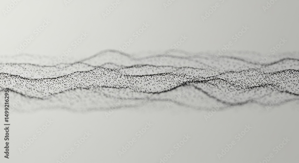 Fototapete Abstract Waveform Particle Flow and Dynamic Motion Visualization