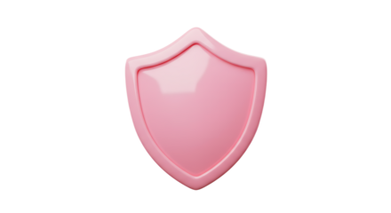 Pink Shield 3D Render Protection Icon