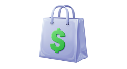 Shopping bag with dollar sign