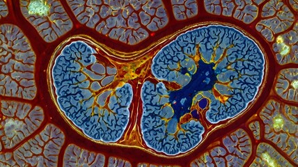 "Stained Mouse Brain Section Showing Distinct Cortical Regions"