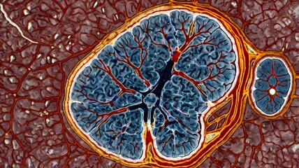 "Stained Mouse Brain Section Showing Distinct Cortical Regions"